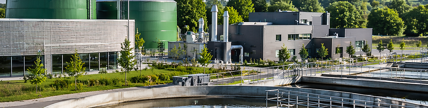 Moderne Energie- und Wasserversorgung mit technischer Infrastruktur als Symbol für planbare Investitionen.