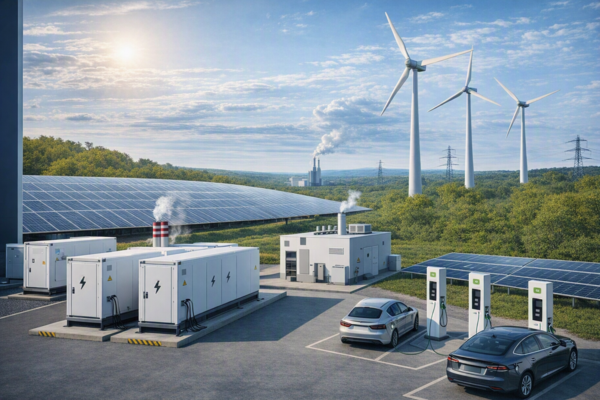 Energiemanagement mit Batteriespeichern, Ladeinfrastruktur, Photovoltaik und Energieerzeugung als integriertes Gesamtsystem für Unternehmen