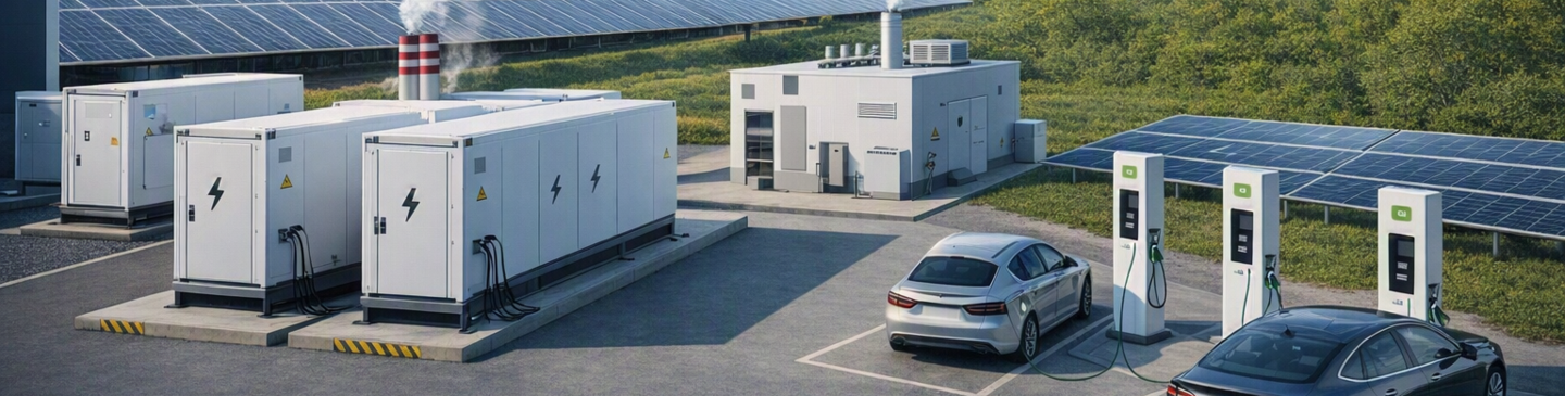 Energiemanagement mit Batteriespeichern, Ladeinfrastruktur, Photovoltaik und Energieerzeugung als integriertes Gesamtsystem für Unternehmen